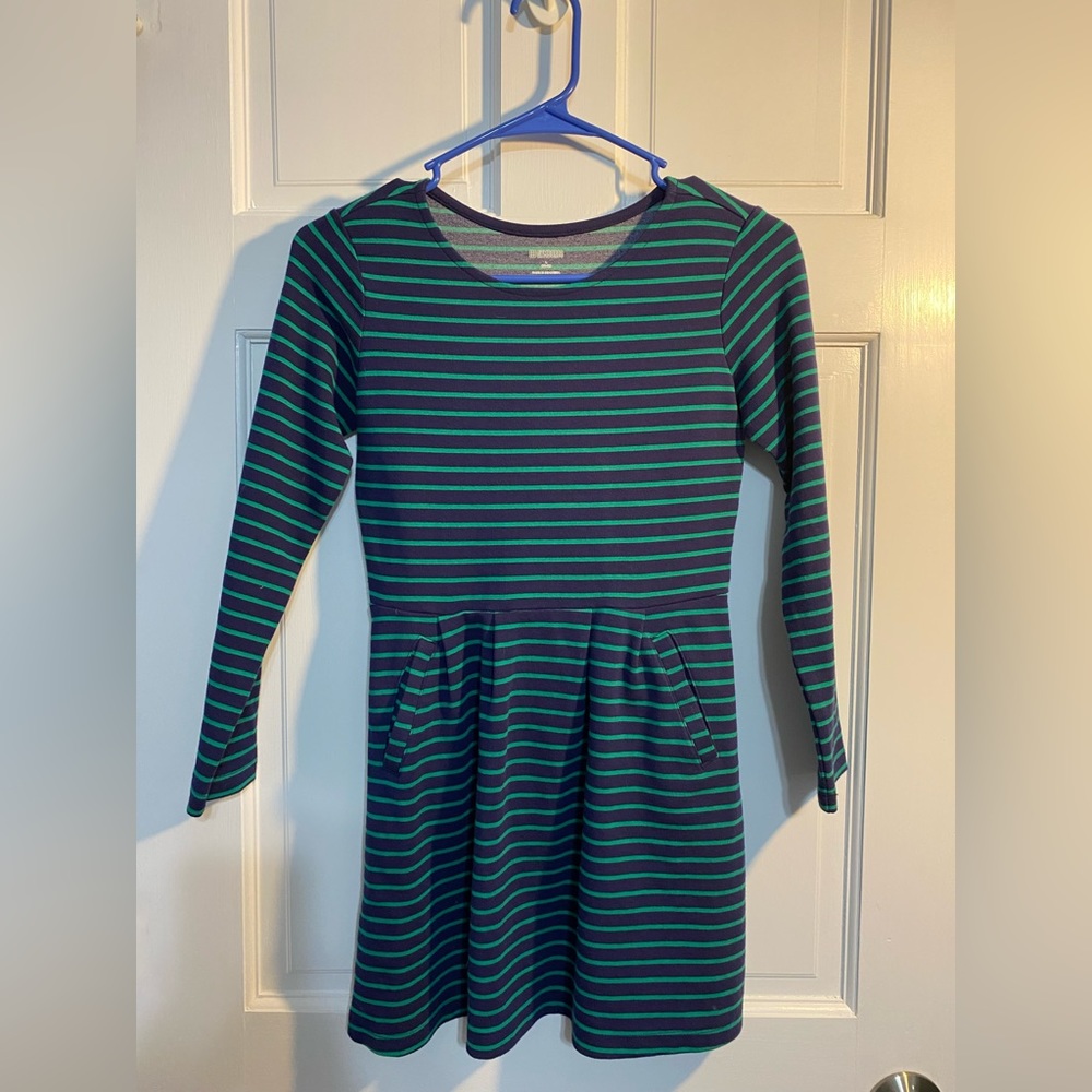Gymbroee navy/green striped dress with pockets